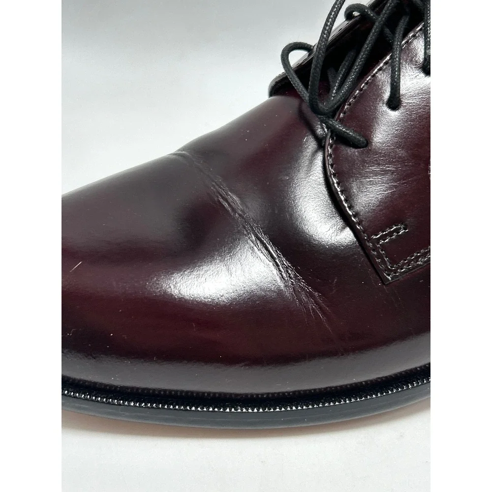 Bostonian Derby Shoes Mens 10 Burgundy Leather Plain Toe Dress Shoes